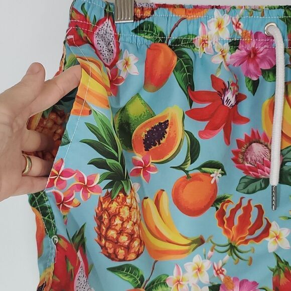 Knobs by Ryan Hill Men's Tropical Fruit Swim Trunks Size XL - Picture 3 of 6